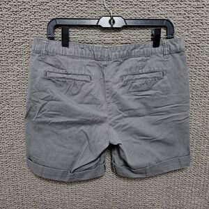 FADED GLORY Women’s Gray Twill Bermuda Shorts Cuffed Hem Size 8